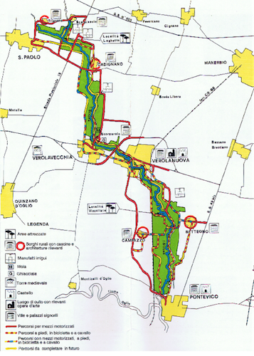 Mappa del Parco fiume Strone da Scarpizzolo di San Paolo a Pontevico