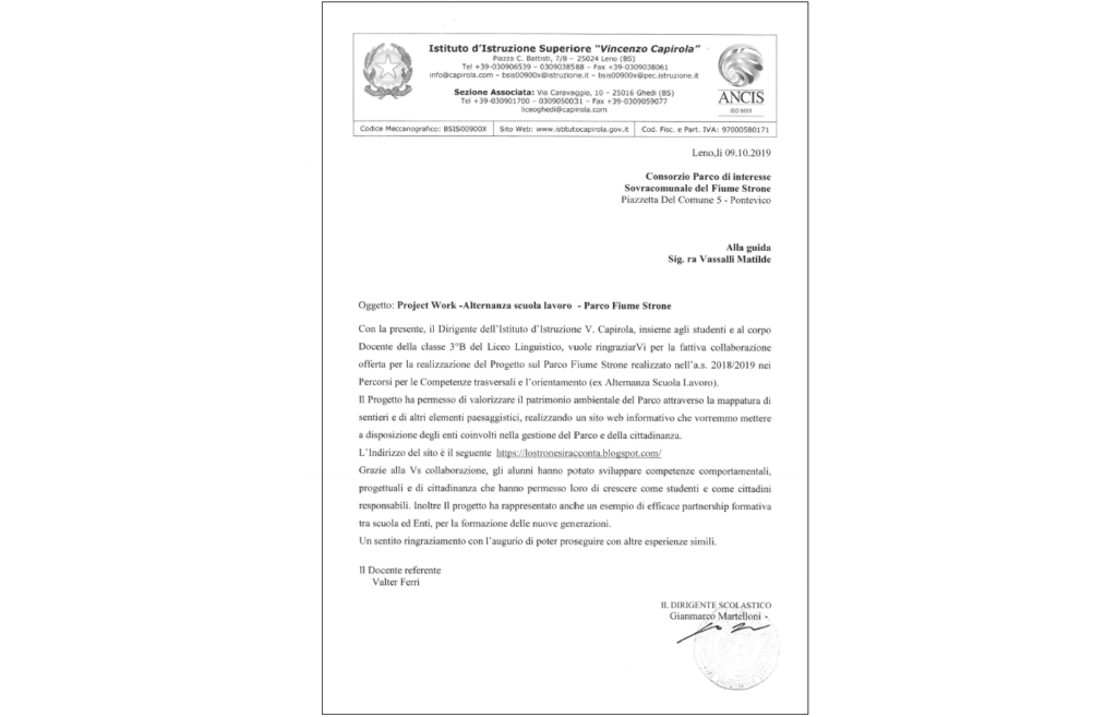 Ringraz. Istituto superiore Capirola