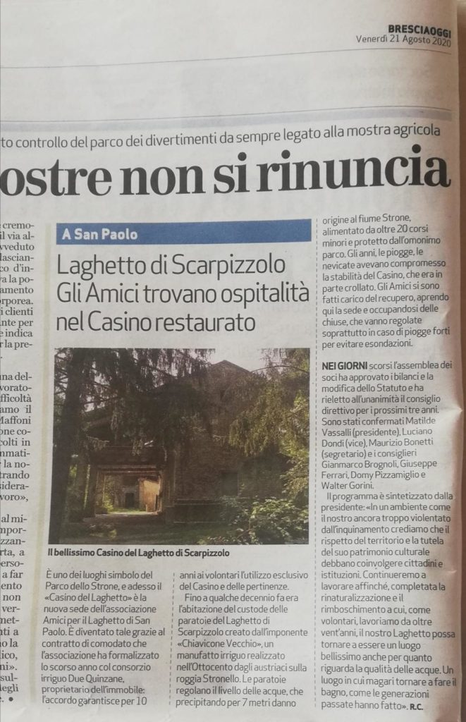 Bresciaoggi 21 agosto 2020