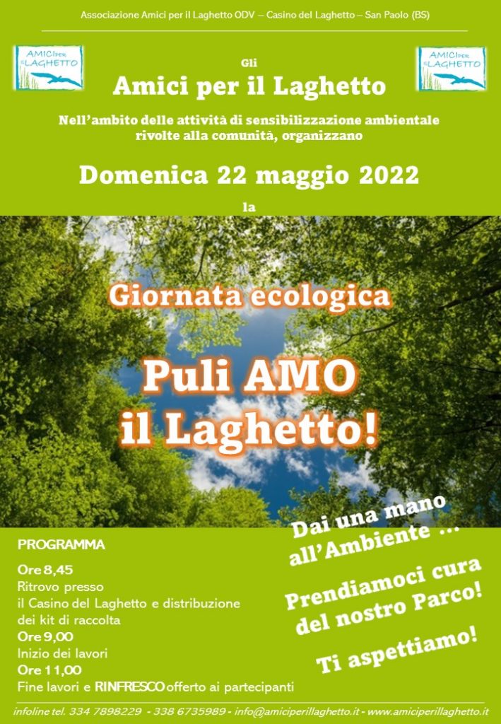 Locandina Puliamo il Laghetto 15.05.22